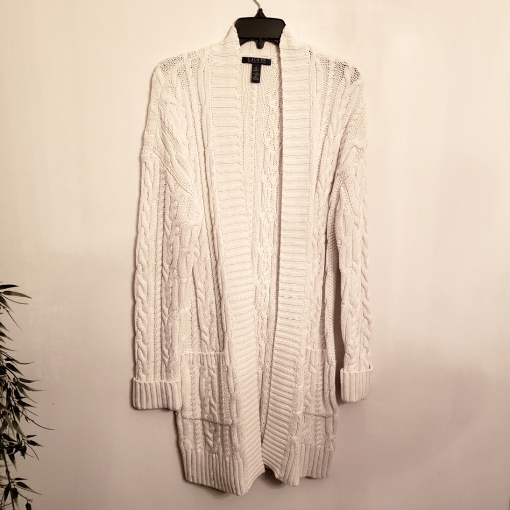 NWOT....RALPH LAUREN CABLEKNIT LONG SWEATER